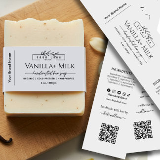 Selbstgemachte Seife Bauchbinde mit Logo & QR-Code Einladungsbanderole