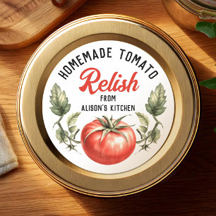 Selbstgemachte Tomatenrelish einmachen Runder Aufkleber