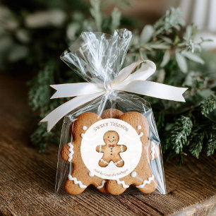 Selbstgemachte Weihnachtsback-Geschenke Gingerbrea Runder Aufkleber
