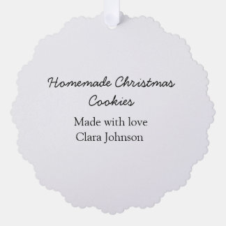 Selbstgemachte Weihnachtskekse mit Liebe gemacht a Ornament Karte