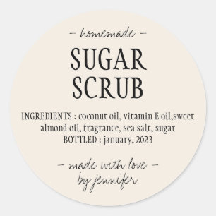 Selbstgemachte Zuckercreme-Peeling Runder Aufkleber