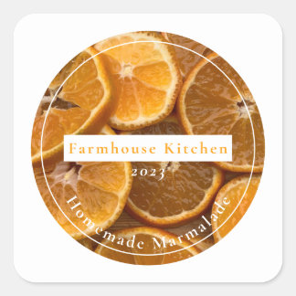 Selbstgemachter anpassbarer Marmelade-Sticker Quadratischer Aufkleber