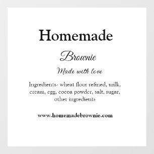 Selbstgemachter Brownie, hergestellt mit Liebe, Te Fensteraufkleber