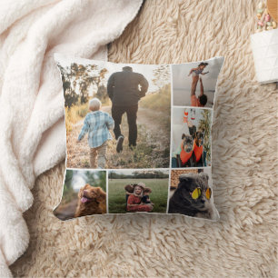 Selbstgemachter doppelseitiger Familienfoto-Kollag Kissen