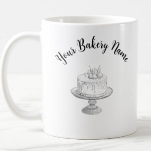Selbstgemachter Kuchen Geschäftsname und individue Kaffeetasse