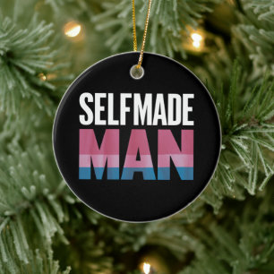 Selbstgemachter Mann Transgender Trans Pride-Flagg Keramik Ornament