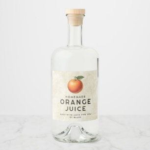 Selbstgemachter Orangensaft Alkoholflaschenetikett