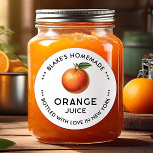 Selbstgemachter Orangensaft Konservenetikett Runder Aufkleber