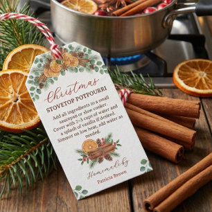 Selbstgemachter Weihnachts-Stovetop-Potpourri-Reze Geschenkanhänger