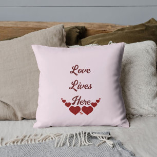 Selbstgemachtes elegantes Skript Rotes Herz Valent Kissen
