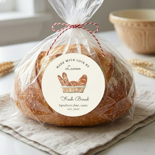 Selbstgemachtes frisches Brot Runder Aufkleber