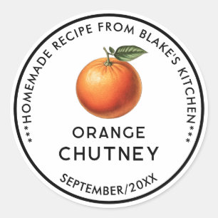 Selbstgemachtes Orangen-Chutney-Einmachlabel Runder Aufkleber