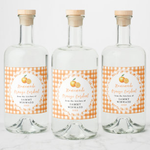 Selbstgemachtes Orangen-Cordial-Flaschenetikett Alkoholflaschenetikett