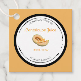 Selbstgemachtes organisches Cantaloupensaft-Etiket Geschenkanhänger