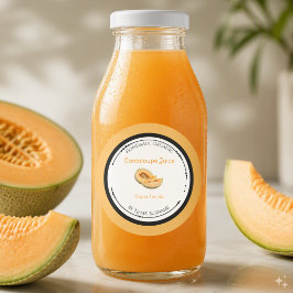 Selbstgemachtes organisches Cantaloupensaft-Etiket Runder Aufkleber