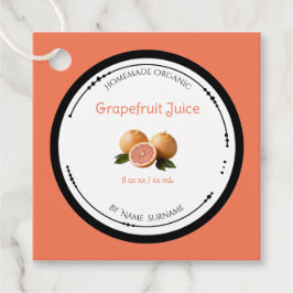 Selbstgemachtes organisches Grapefruitsaft-Etikett Geschenkanhänger