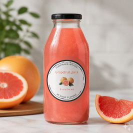Selbstgemachtes organisches Grapefruitsaft-Etikett Runder Aufkleber
