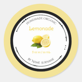 Selbstgemachtes organisches Limonaden-Label-Aufkle Runder Aufkleber