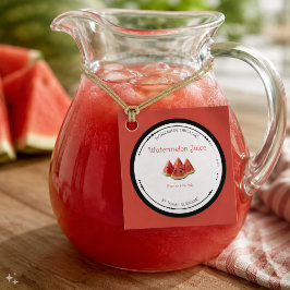 Selbstgemachtes organisches Wassermelonen-Saft-Eti Geschenkanhänger