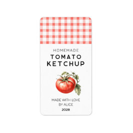 Selbstgemachtes Tomaten-Ketchup-Etikett für Konser Adressaufkleber