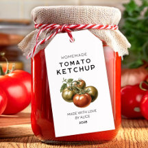 Selbstgemachtes Tomaten-Ketchup-Geschenklabel