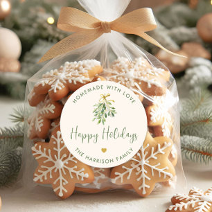 Selbstgemachtes Weihnachtsgeschenk mit Liebe Runder Aufkleber