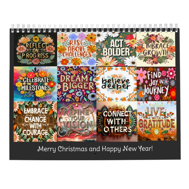 SELBSTGOAL QUOTE CLASSIC BOHO THEMA JAHRE KALENDER (Rückseite)