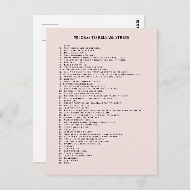 Selbstheilungsmotivation rot pink postkarte (Vorne/Hinten)