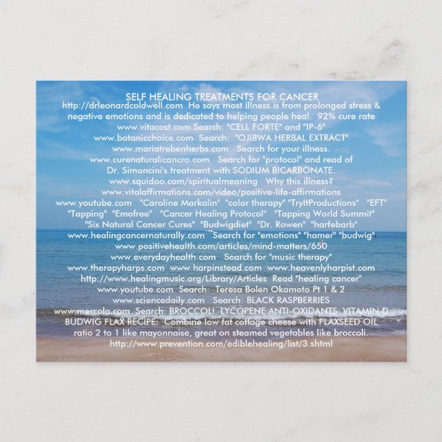 SELBSTHEIZUNG VON KREBS & ILLNESS POSTCARD POSTKARTE (Vorderseite)