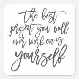 Selbsthilfeangebote, Projekt, das Sie inspirierend Quadratischer Aufkleber