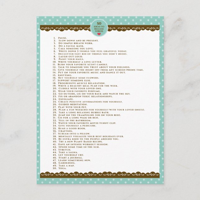 Selbsthilfemotivation Türkis Polka Punkte Postkarte (Vorderseite)