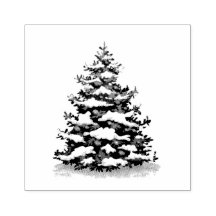 SELBSTINKENDE RUBBER-BRIEFMARKE: WEIHNACHTBAUM