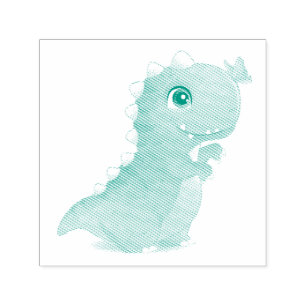 SELBSTINKING RUBBER BRIEFMARKE: BABY DINOSAUR PERMASTEMPEL