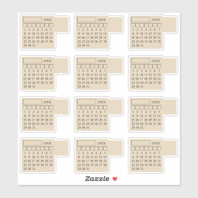 Selbstklebende Index-Tabs Monatlicher Generischer  Aufkleber (Blatt)