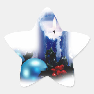 Selbstklebende Weihnachtskerze Stern-Aufkleber