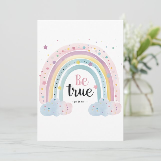 Selbstliebe-Bekräftigung Cute Pastell Sei Wahr Reg Einladung (Stehend Vorderseite)