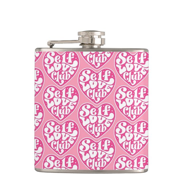 Selbstliebe-Club-Flasche Flachmann (Vorderseite)