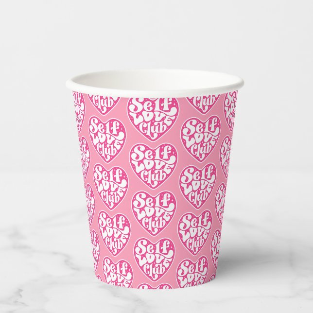 Selbstliebe-Club-Papierbecher Pappbecher (Vorderseite)