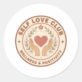 Selbstliebe-Club Retro-Abzeichen Psychische Gesund Runder Aufkleber