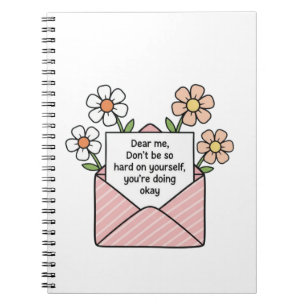 Selbstliebe Florales Umschlag Zitat Illustration Notizblock