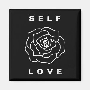 Selbstliebe Rosenblüten Yoga Gesund Glücklich Posi Magnet