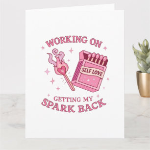 Selbstliebe Spark Pink Streichholzheft Empowerment Karte