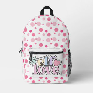 Selbstliebe süße rosa Punkte Bedruckter Rucksack