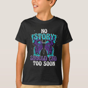Selbstmord Bewusstsein Ribbon Butterfly Suizid T-Shirt