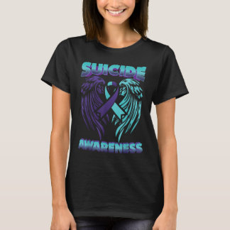Selbstmord Bewusstsein Ribbon Wings Suizidpräventi T-Shirt