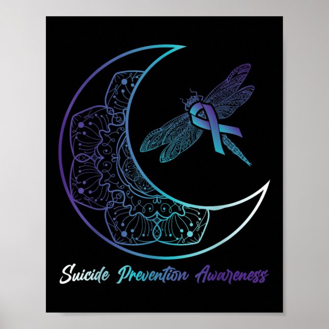Selbstmord Depression Mond Libelle Prävention bewu Poster (Vorne)