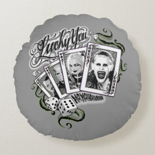 Selbstmord-Gruppe   "glücklich Sie" Spielkarten Rundes Kissen