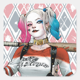 Selbstmord-Gruppe   Harley Quinn Quadratischer Aufkleber