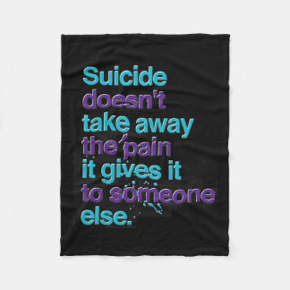 Selbstmord nimmt das schmerzliche Bewusstsein nich Fleecedecke