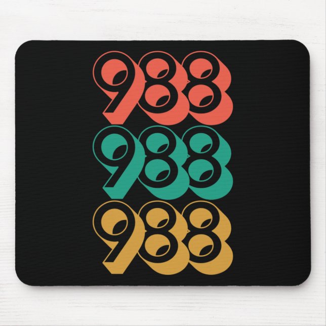 Selbstmordbewusstsein - 988 - Suizidprävention 988 Mousepad (Vorne)